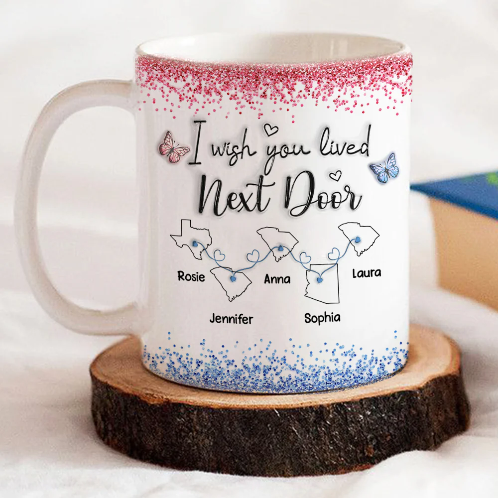 I Wish We Lived Closer Proud American Version - Personalized Custom 3D Inflated Effect Mug - Image 5