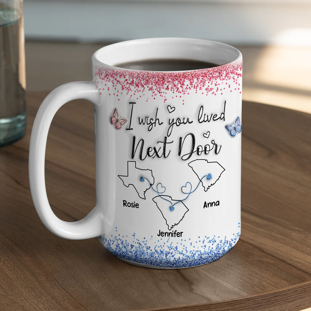 I Wish We Lived Closer Proud American Version - Personalized Custom 3D Inflated Effect Mug - Image 7