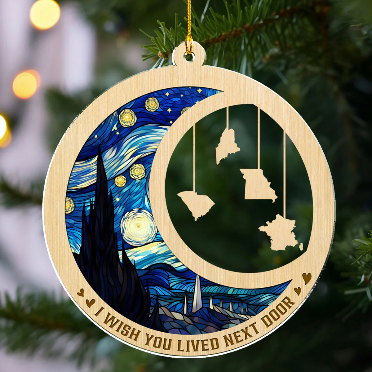 I Wish We Lived Closer Ver 2- Personalized Custom Acrylic Ornament - Image 3