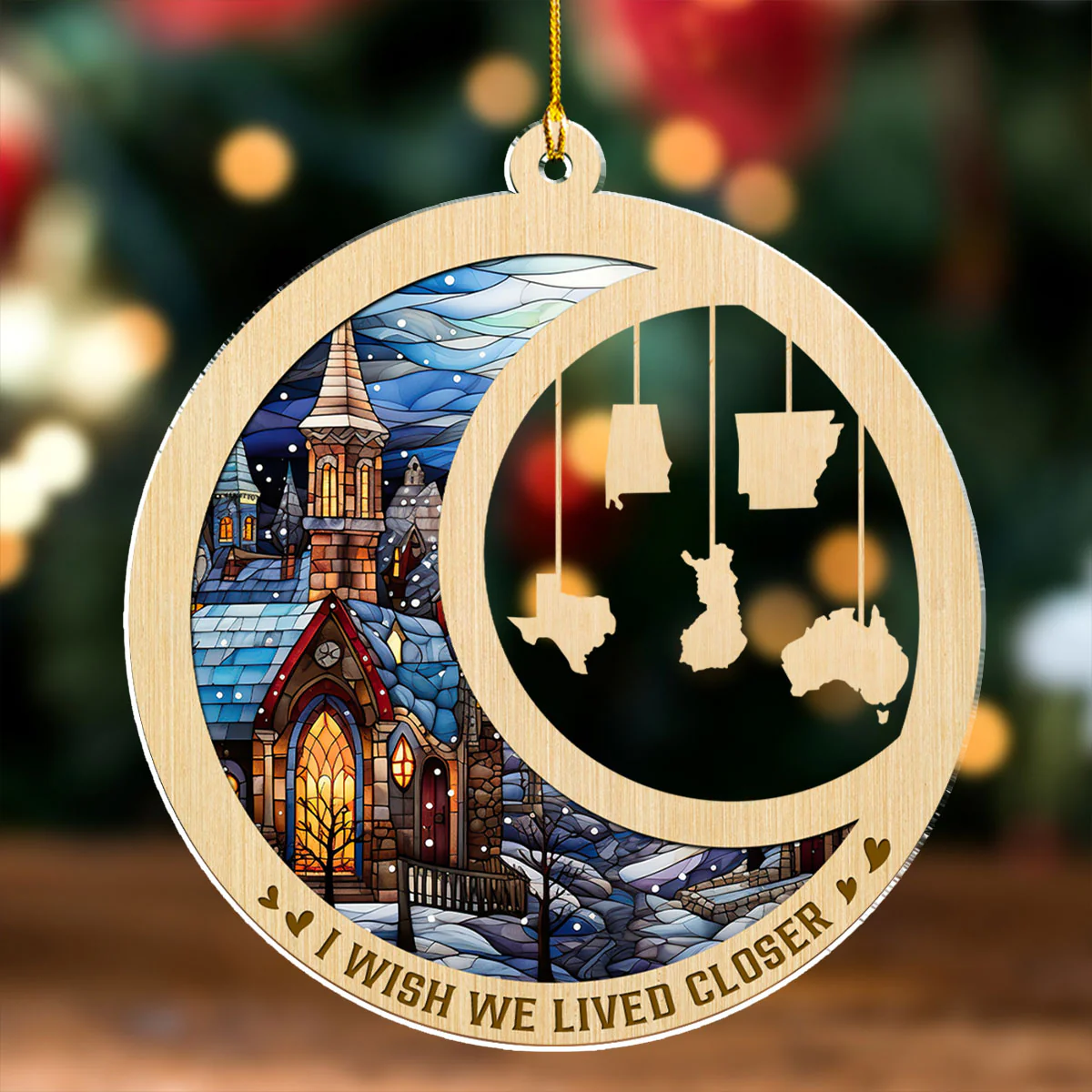 I Wish We Lived Closer Ver 2- Personalized Custom Acrylic Ornament - Image 4