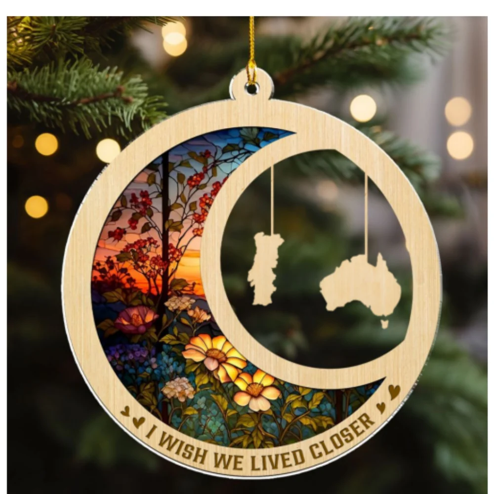 I Wish We Lived Closer Ver 2- Personalized Custom Acrylic Ornament - Image 5