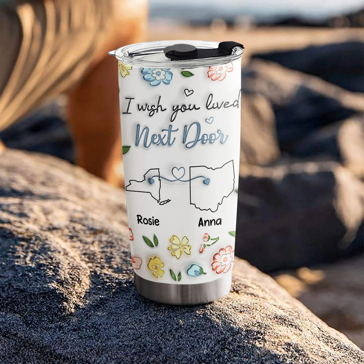 I Wish We Lived Closer Version 3 - Personalized Custom 3D Inflated Effect Tumbler - Image 4