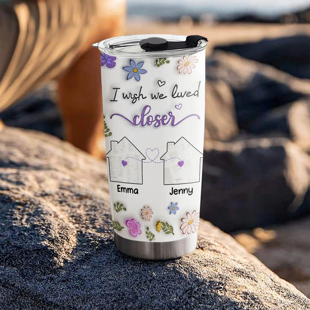 I Wish You Lived Next Door - Personalized Custom 3D Inflated Effect Tumbler - Image 4