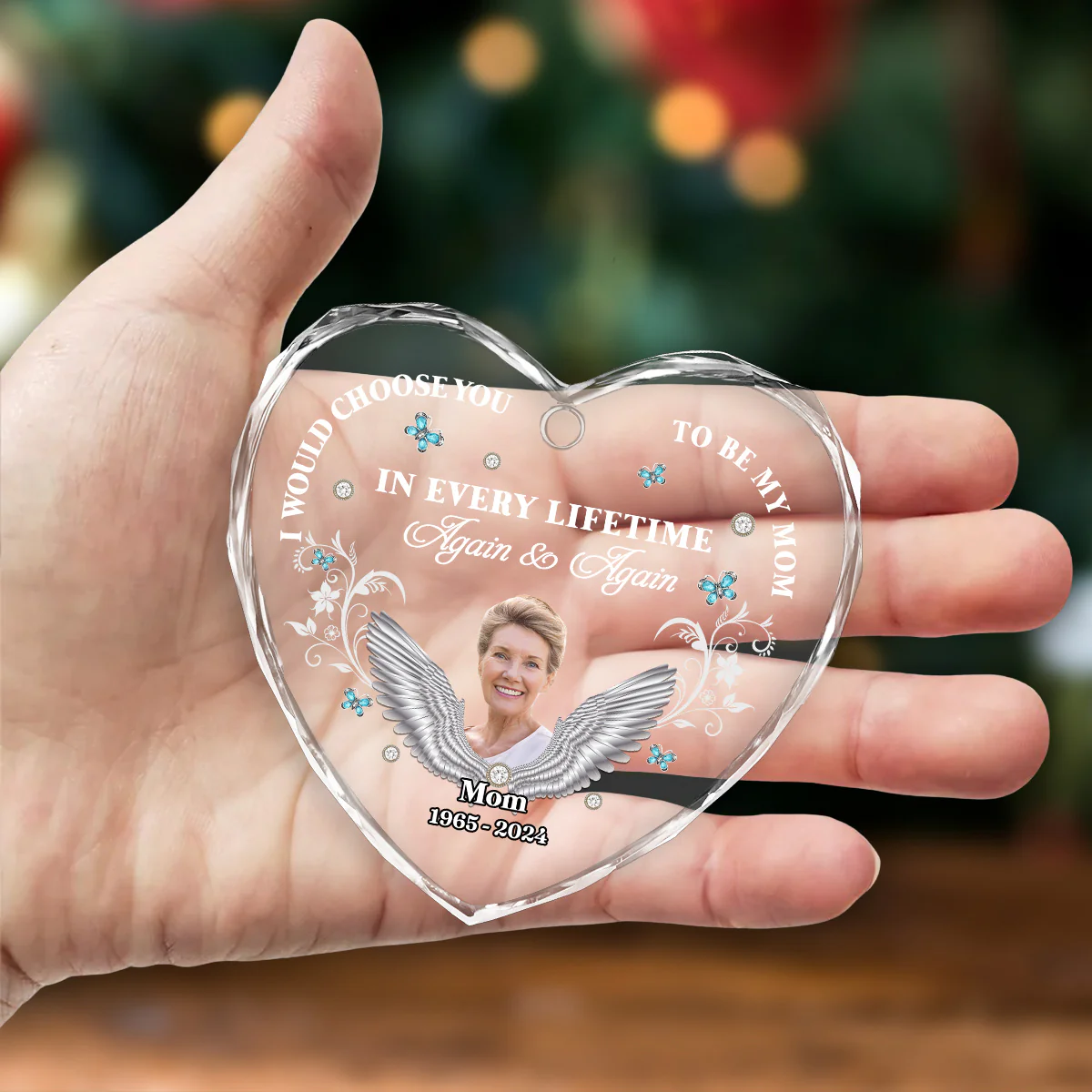 I Would Choose You My Mom - Personalized Custom Glass Ornament - Image 5