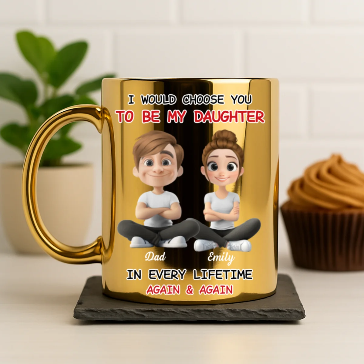 I Would Choose You - Personalized Custom Metallic Mug - Image 6