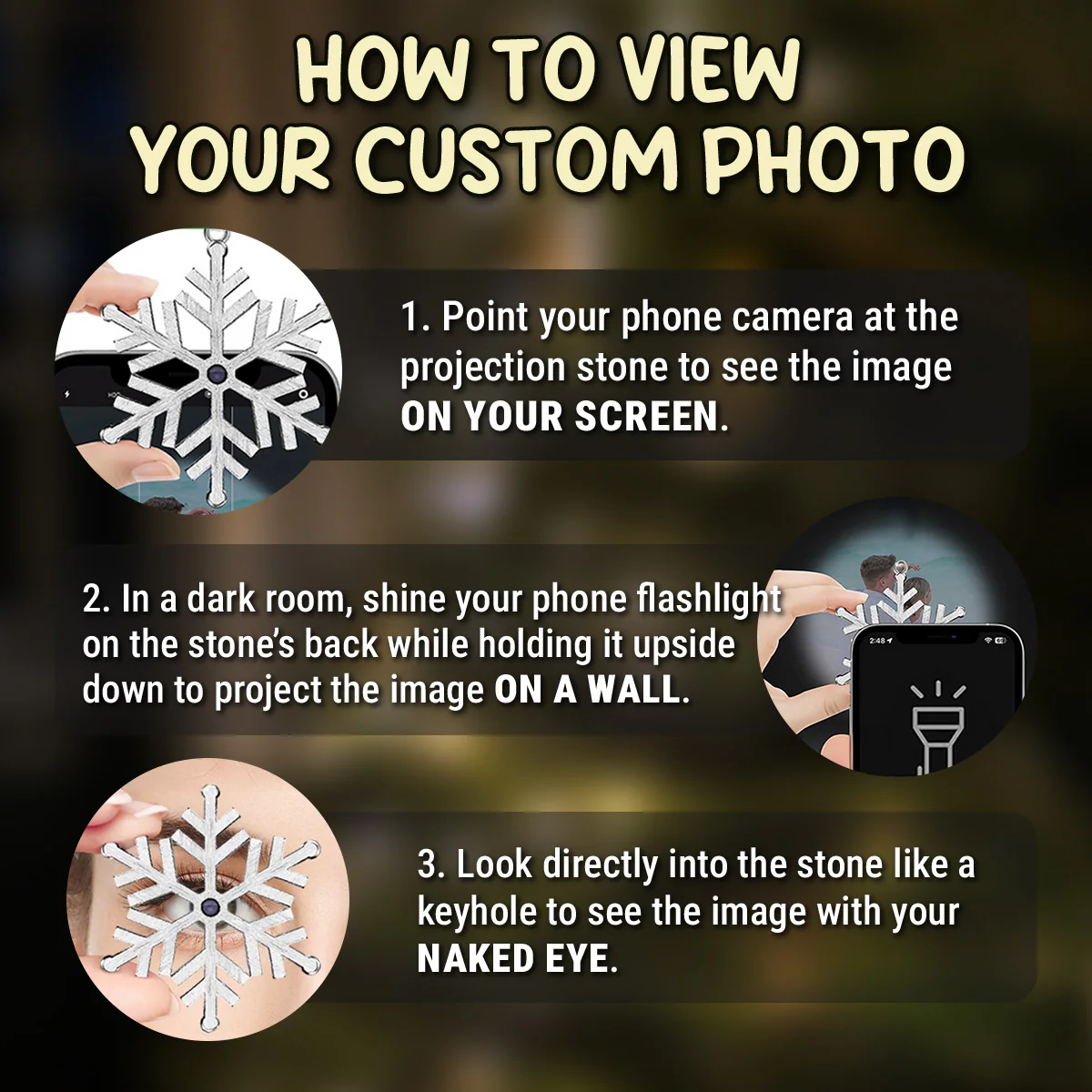 I Would Choose You - Personalized Custom Photo Snowflake Projection Ornament - Image 7