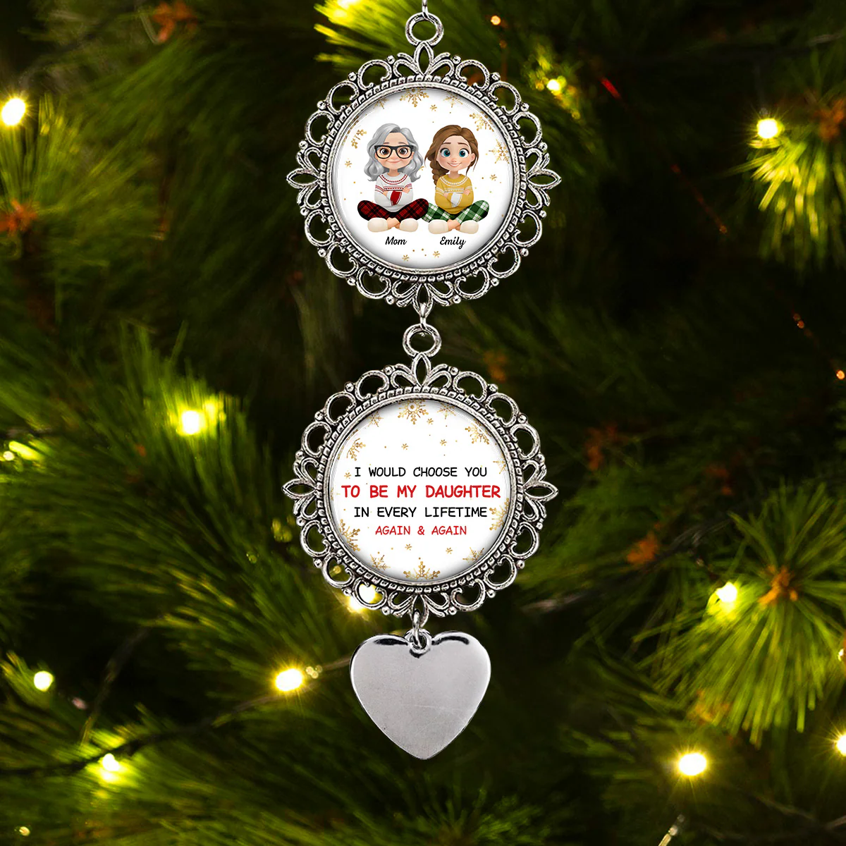 I Would Choose You To Be My Daughter - Personalized Custom Charming Ornament - Image 4