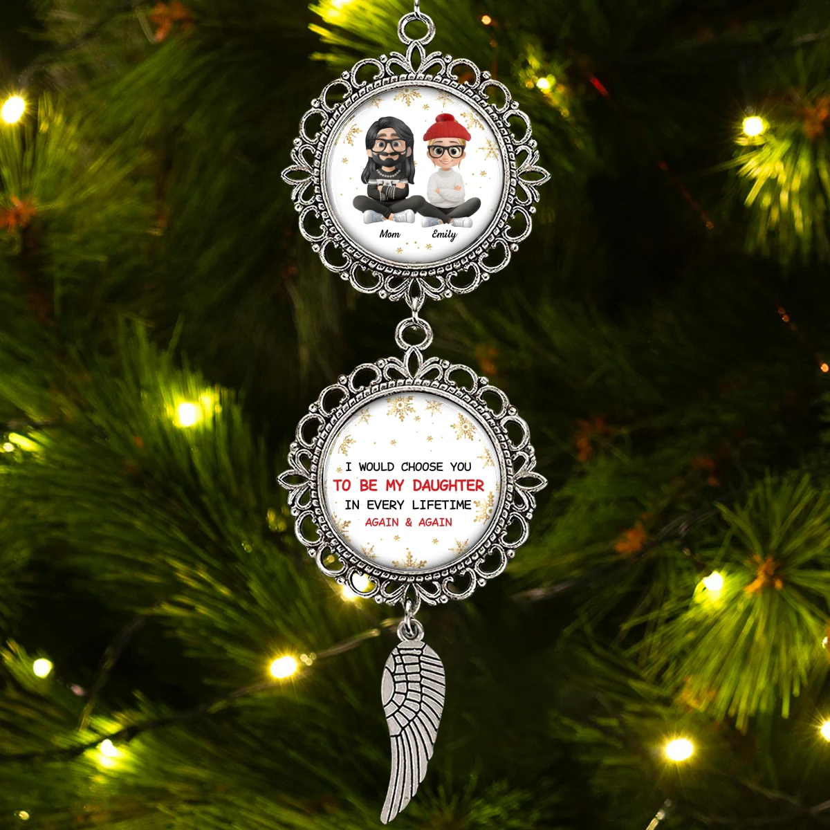 I Would Choose You To Be My Daughter - Personalized Custom Charming Ornament - Image 7
