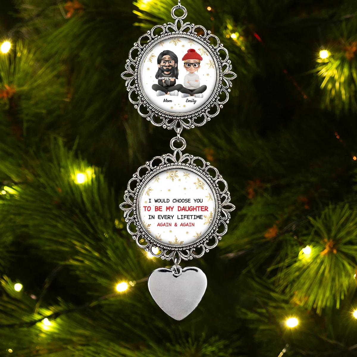 I Would Choose You To Be My Daughter - Personalized Custom Charming Ornament - Image 8