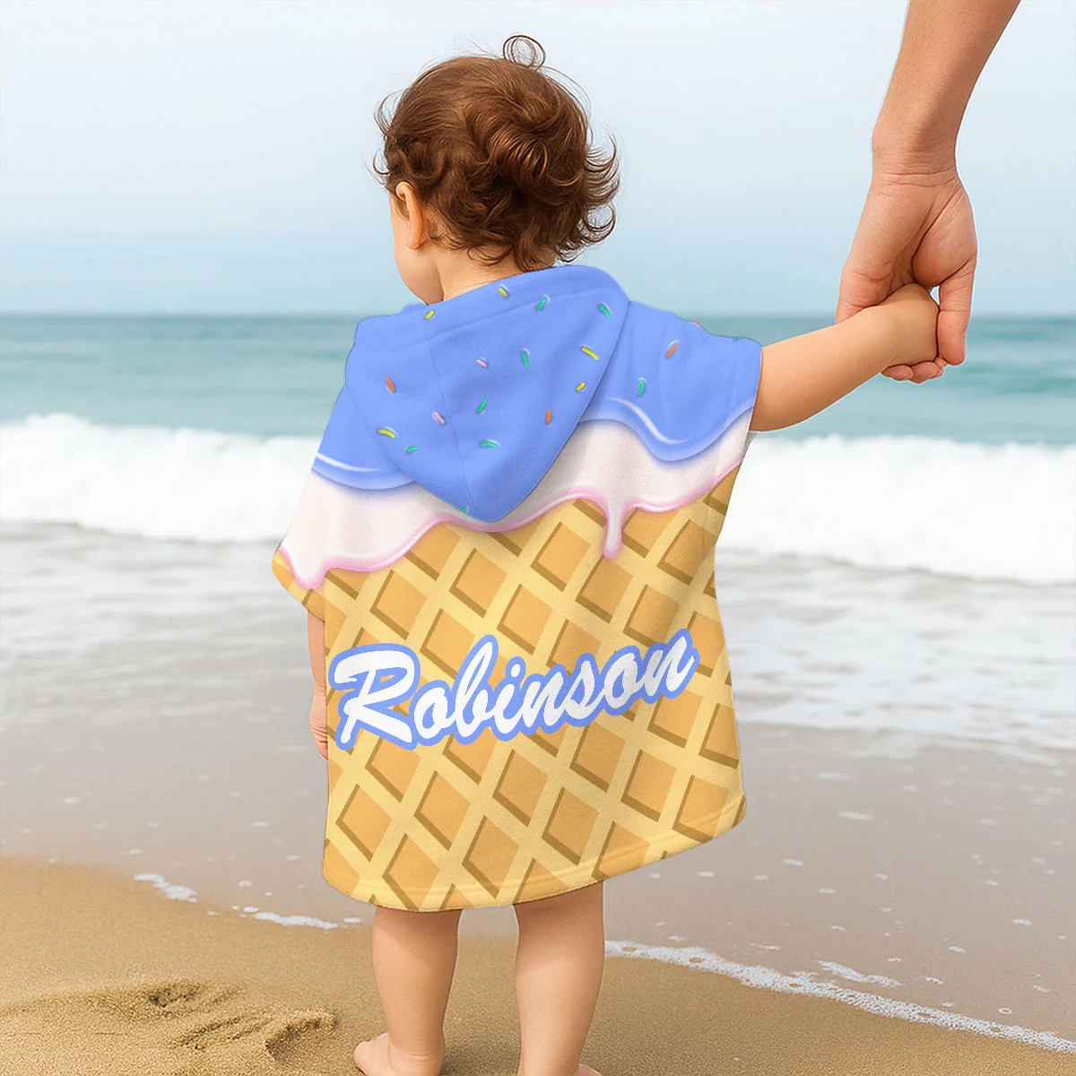 Ice Cream - Personalized Custom Hooded Beach Towel - Image 5