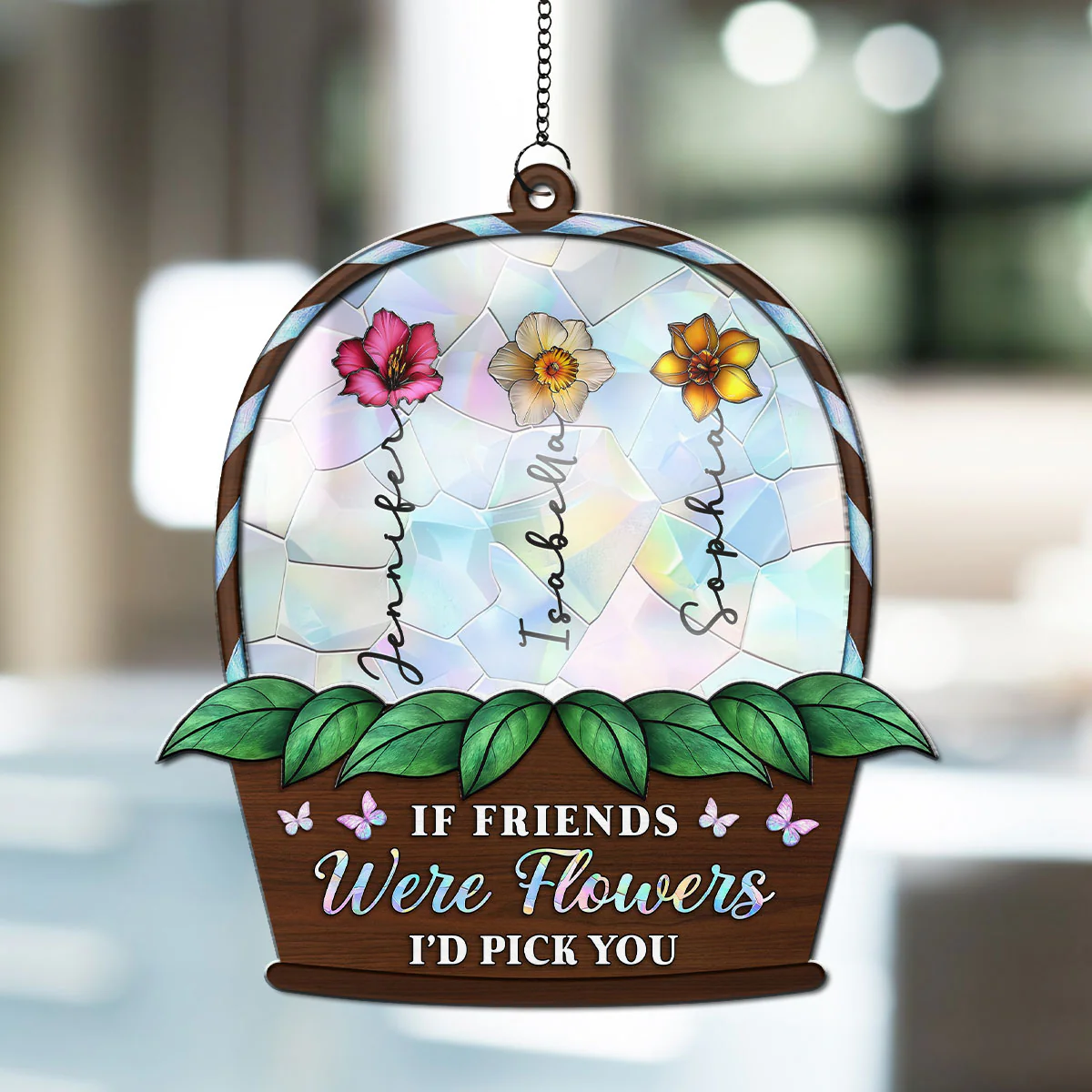 I'd Pick You Flower - Personalized Custom Suncatcher - Image 4