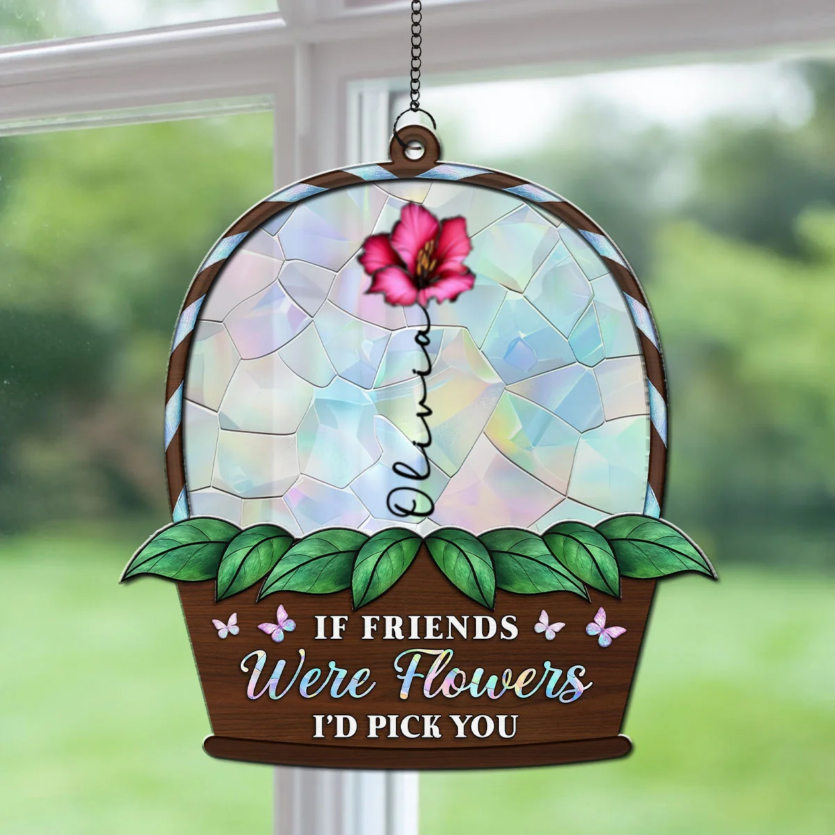 I'd Pick You Flower - Personalized Custom Suncatcher - Image 6