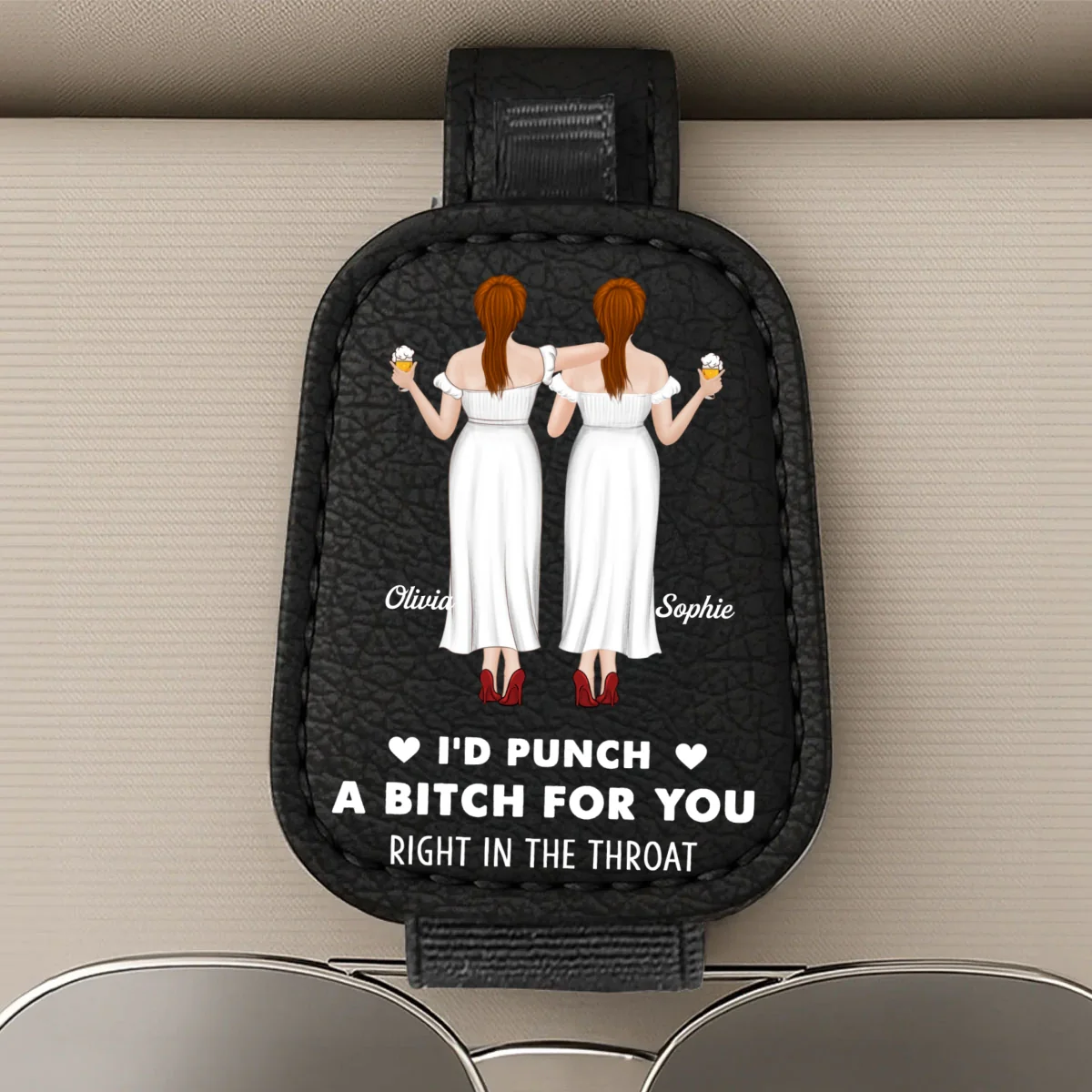 I'd Punch For You - Personalized Custom Sunglasses Holder For Car Visor - Image 6