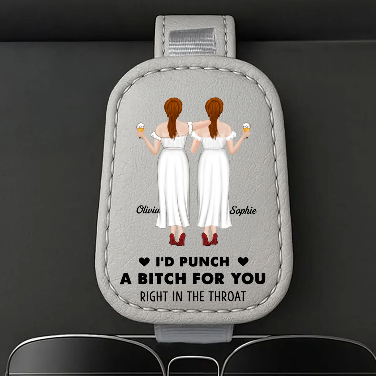 I'd Punch For You - Personalized Custom Sunglasses Holder For Car Visor - Image 7