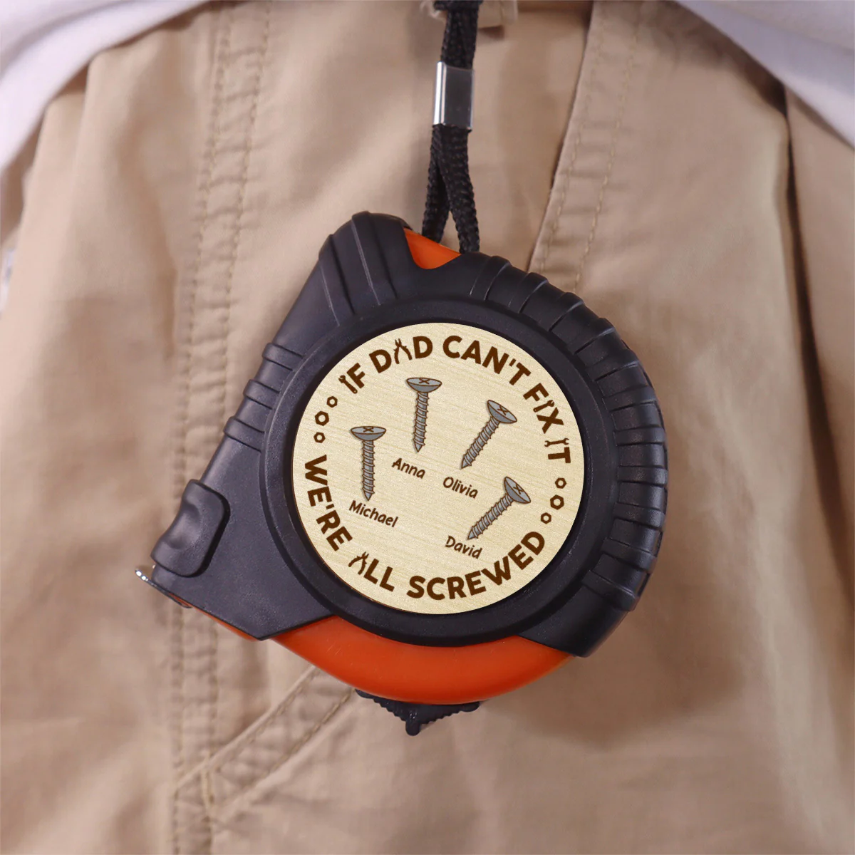 If Dad Can Not Fix - Personalized Custom Tape Measure - Image 3