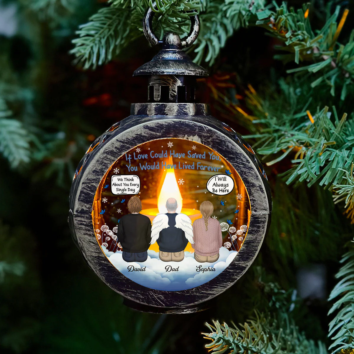 If Love Could Have Saved You - Personalized Custom Christmas Lantern - Image 2