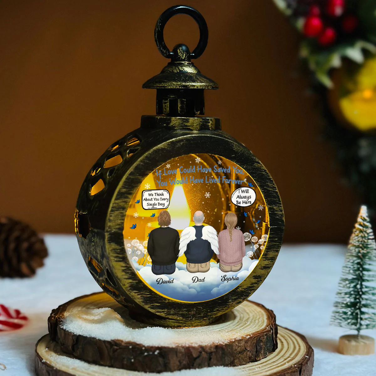 If Love Could Have Saved You - Personalized Custom Christmas Lantern - Image 5