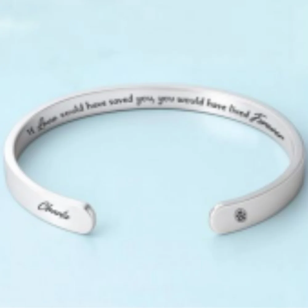 If Love Could Save You - Personalized Custom Bracelet Cuff - Image 6