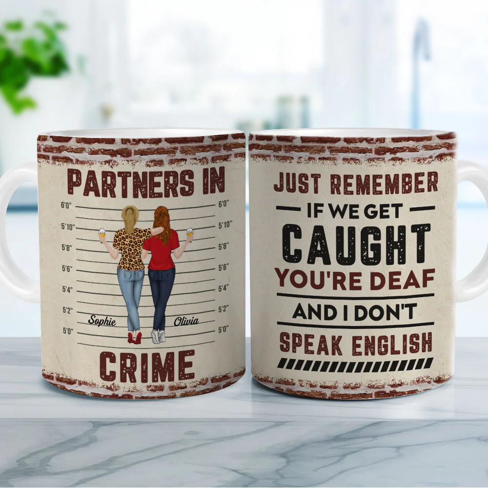 If We Get Caught Bestie - Personalized Custom Coffee Mug - Image 2
