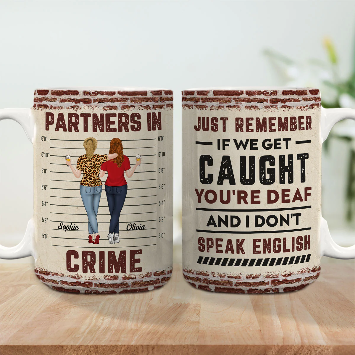 If We Get Caught Bestie - Personalized Custom Coffee Mug - Image 7