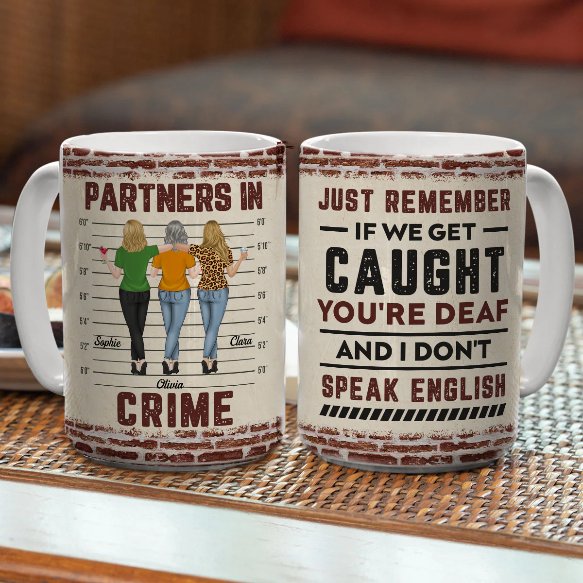 If We Get Caught Bestie - Personalized Custom Coffee Mug - Image 8