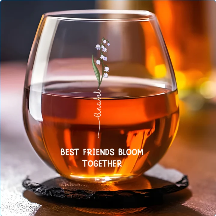 If You Are Flower - Personalized Custom Wine Glass - Image 6