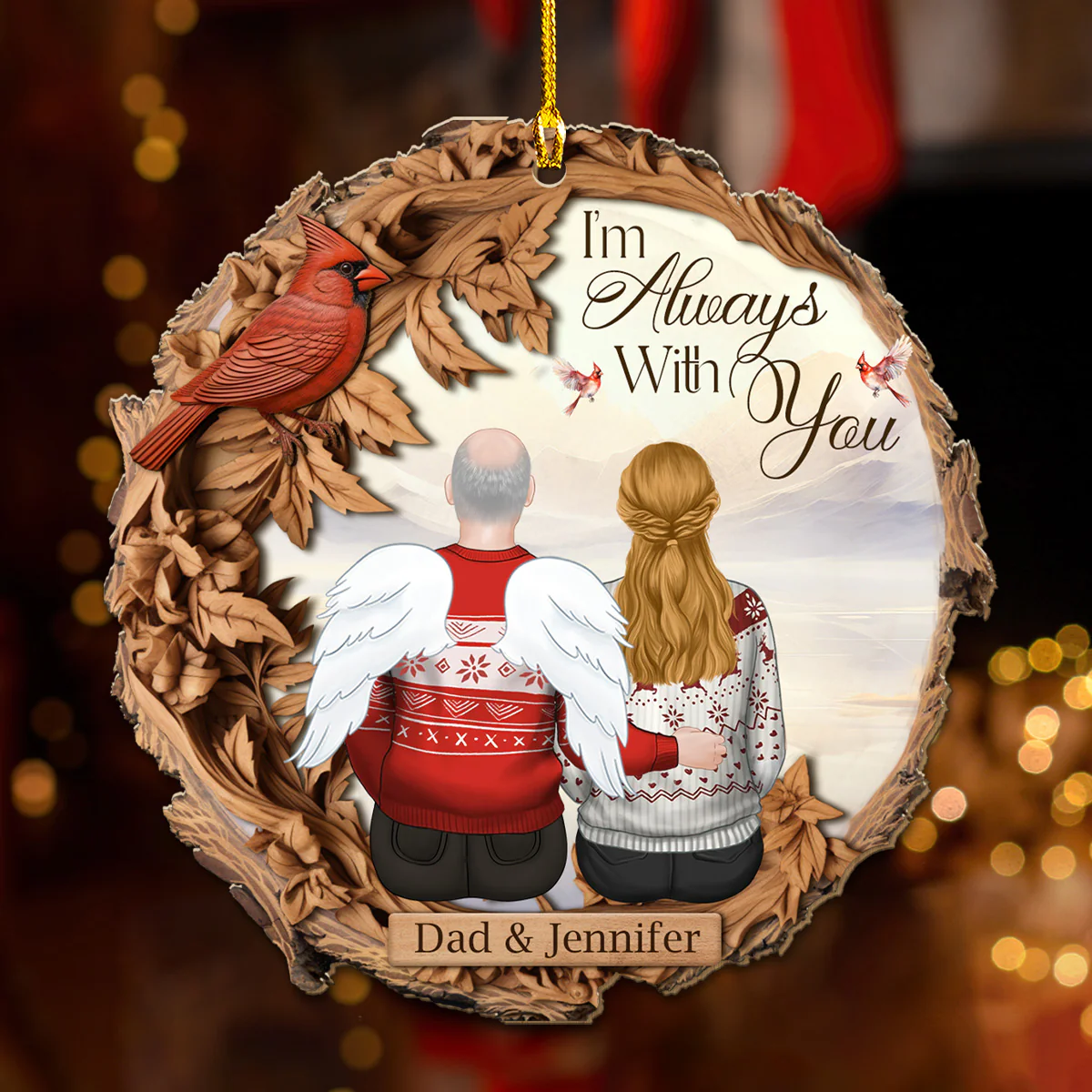 I'm Always With You - Personalized Custom Wood Ornament - Image 5