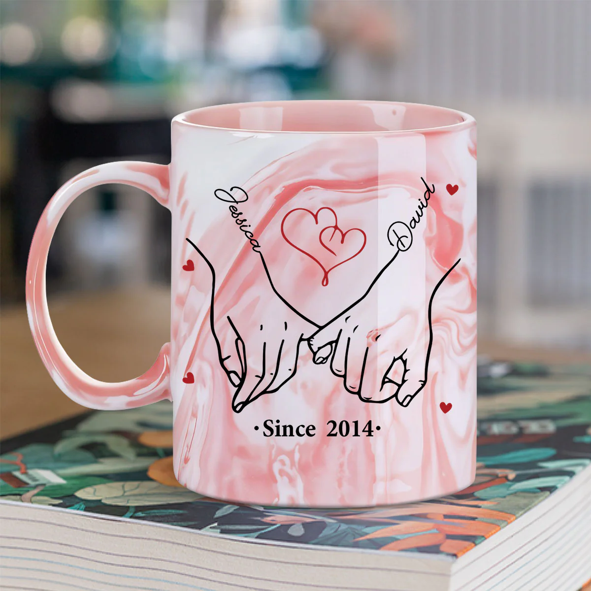 I'm Keeping You Forever Yours - Personalized Custom Pink Marble Mug - Image 2