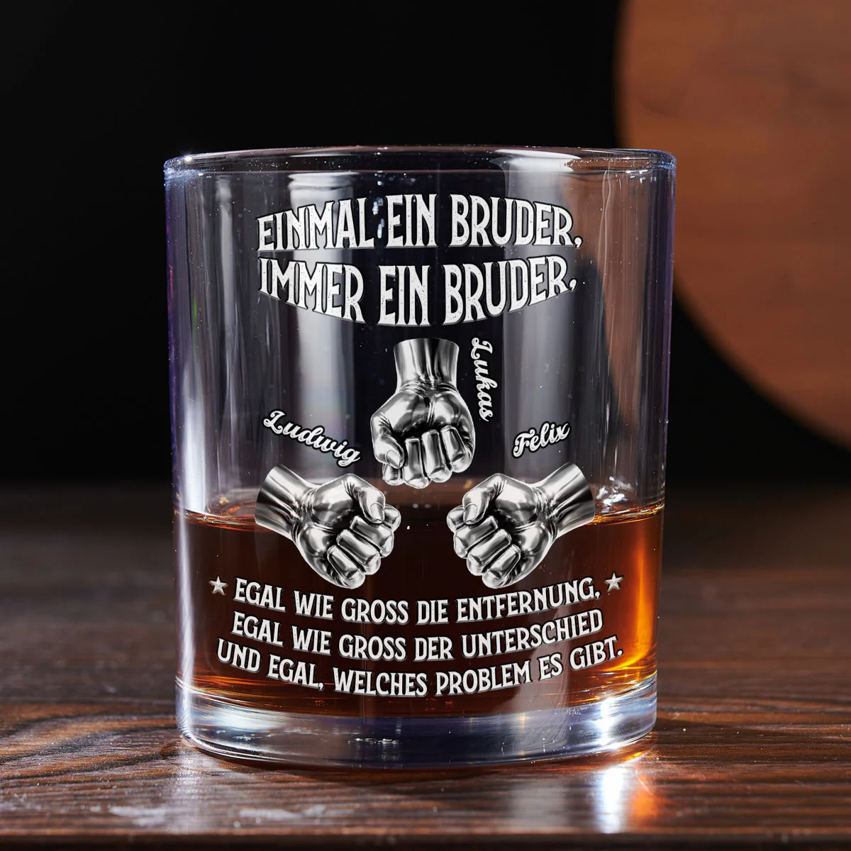 Immer Mein Bruder – Personalisiertes Whiskyglas