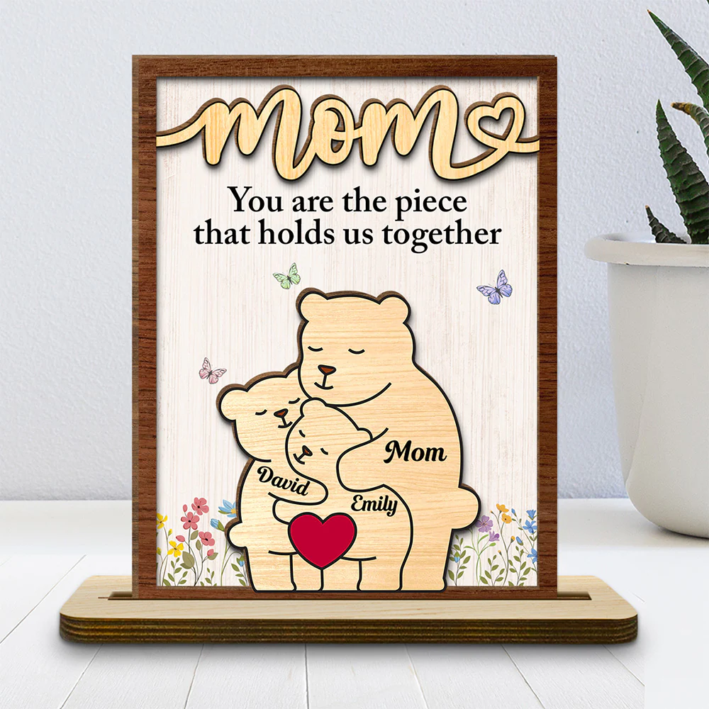 Important Piece - Personalized Custom 2-Layer Wood Plaque With Flat Base - Image 2
