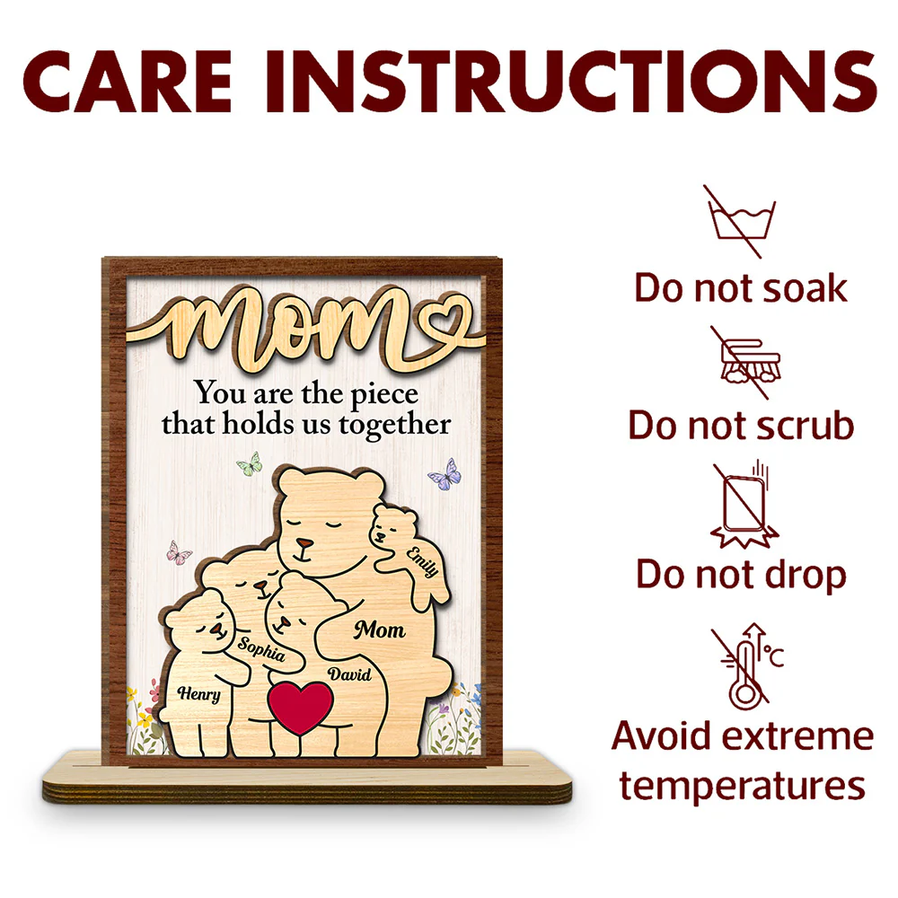 Important Piece - Personalized Custom 2-Layer Wood Plaque With Flat Base - Image 4