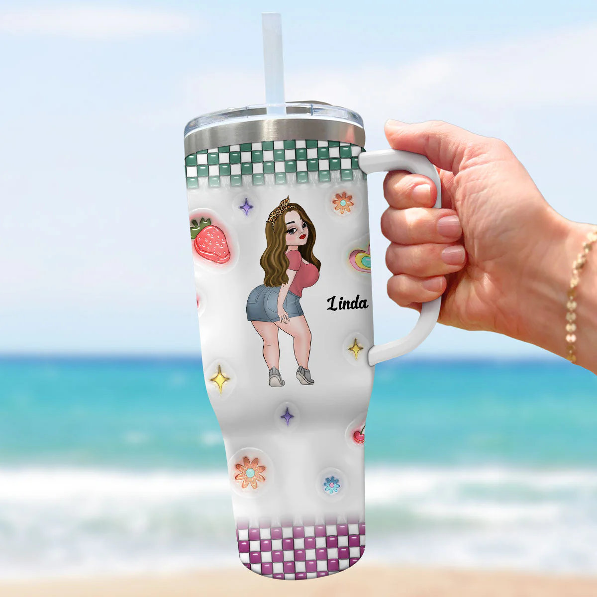 In Happy Girl Era - Personalized Custom 3D Inflated Effect Printed 40 Oz Tumbler - Image 3