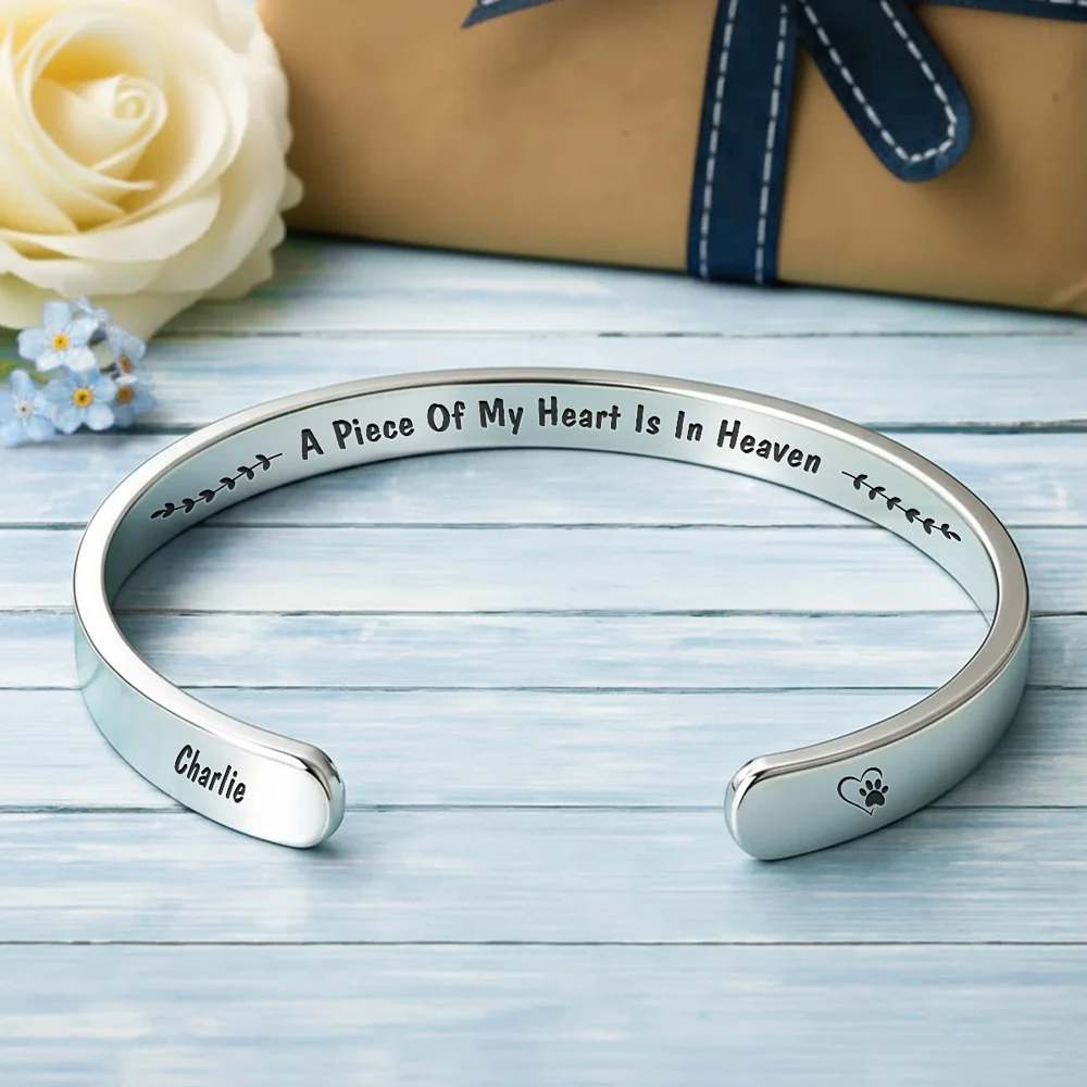 In Heaven - Personalized Custom Bracelet Cuff - Image 2