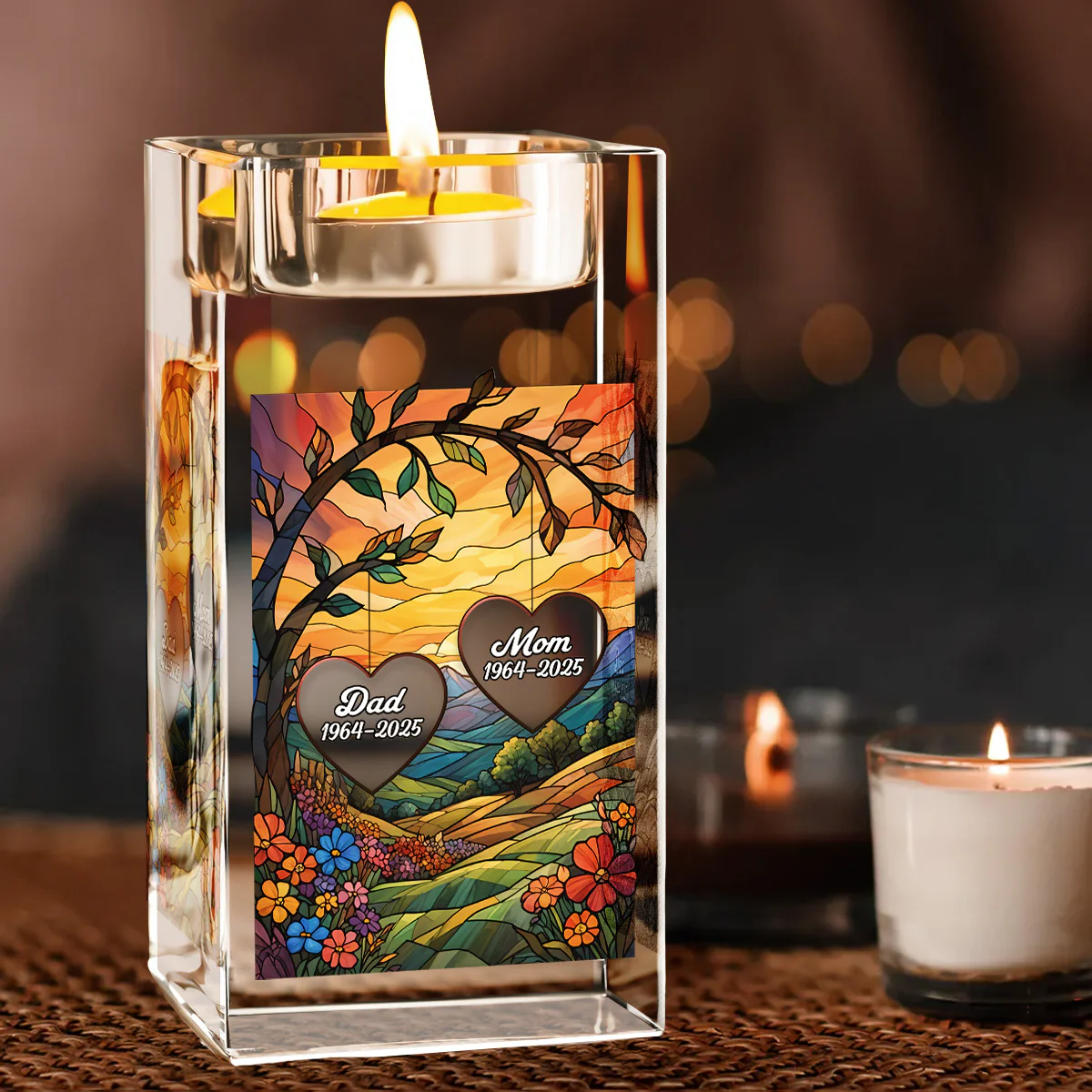 In Heaven - Personalized Custom Crystal Candle Holder - Image 2