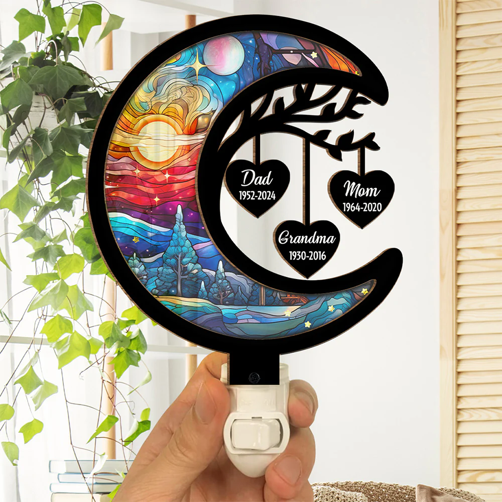 In Heaven - Personalized Custom Wood And Acrylic Night Light - Image 4