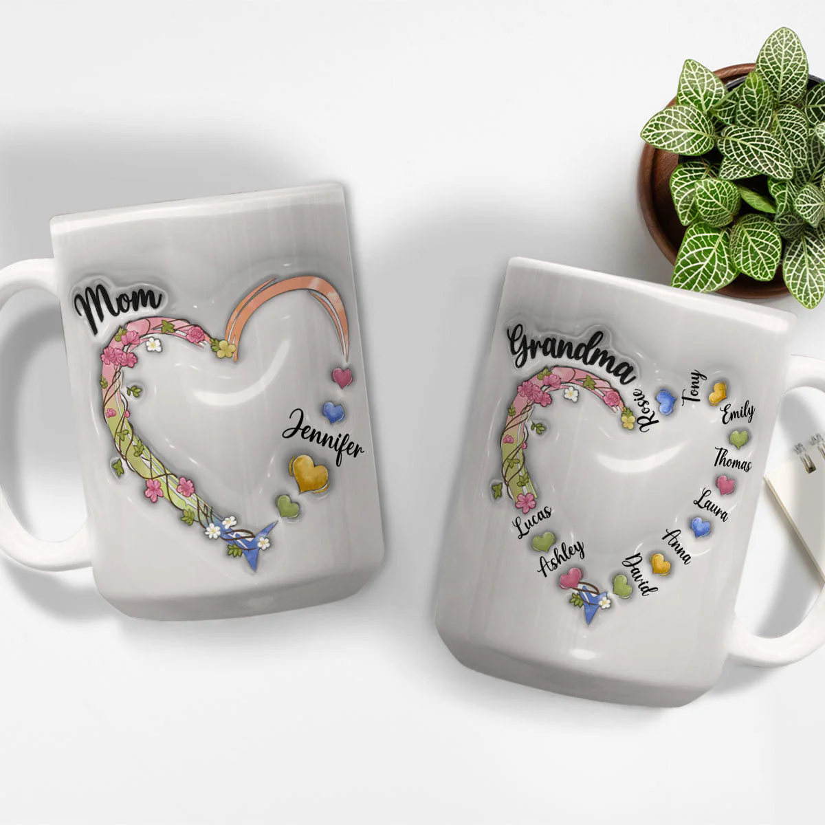 In Her Heart - Personalized Custom 3D Inflated Effect Mug - Image 4