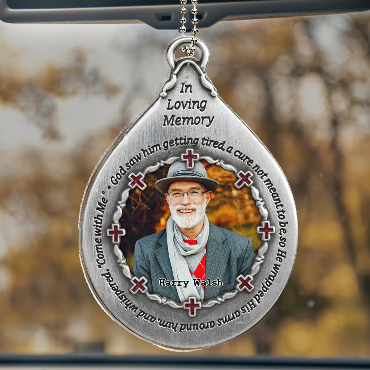 In His Arms - Personalized Custom 3D Effect Car Ornament
