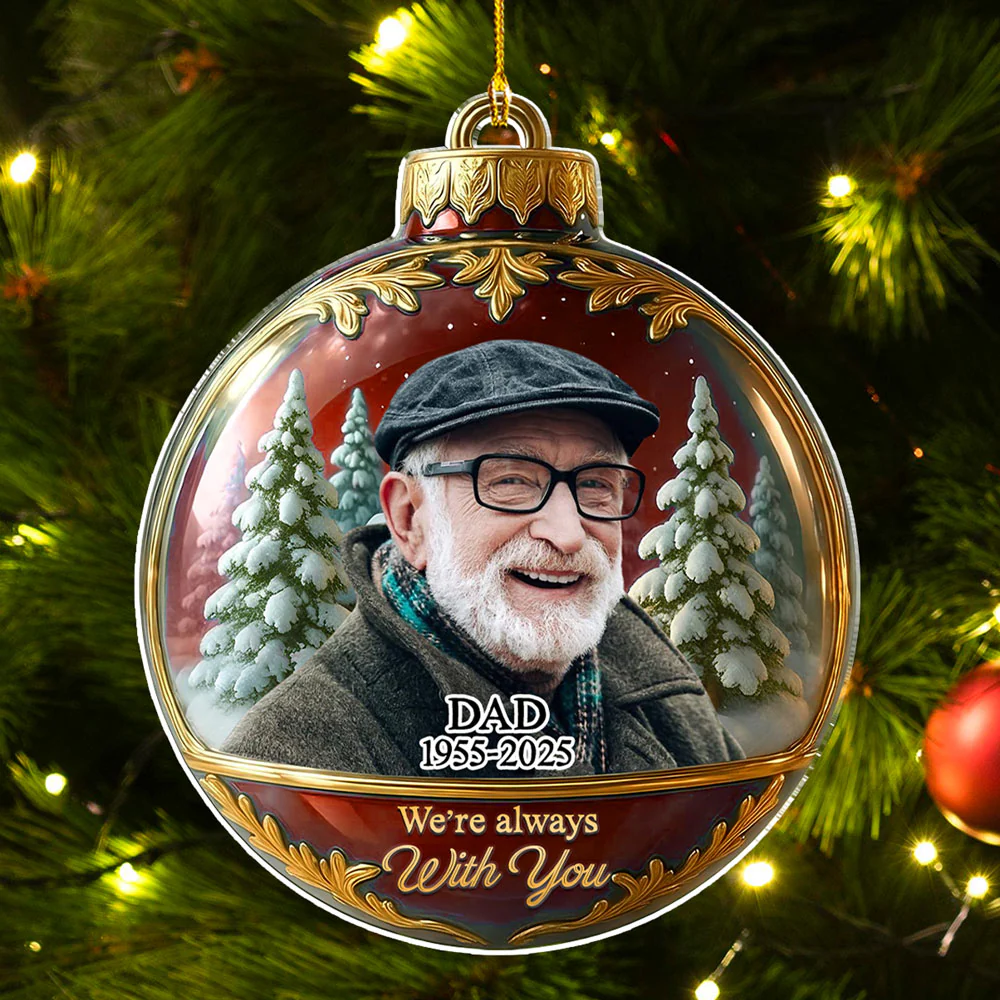 In Loving Memory Memorial - Personalized Custom Acrylic Ornament - Image 3