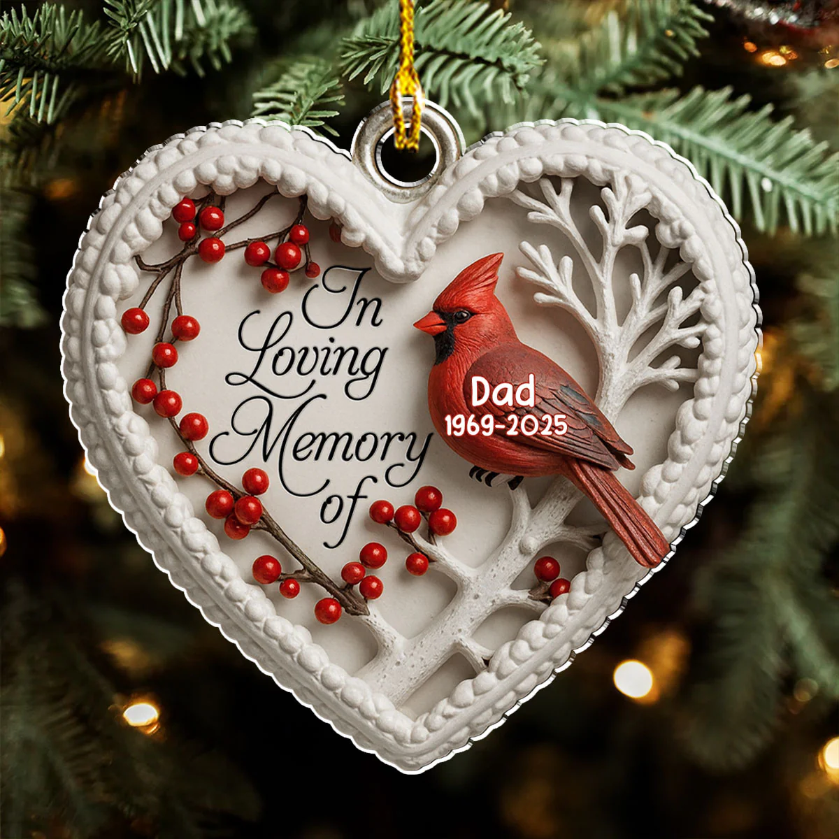 In Loving Memory Of You - Personalized Custom Acrylic Ornament - Image 3