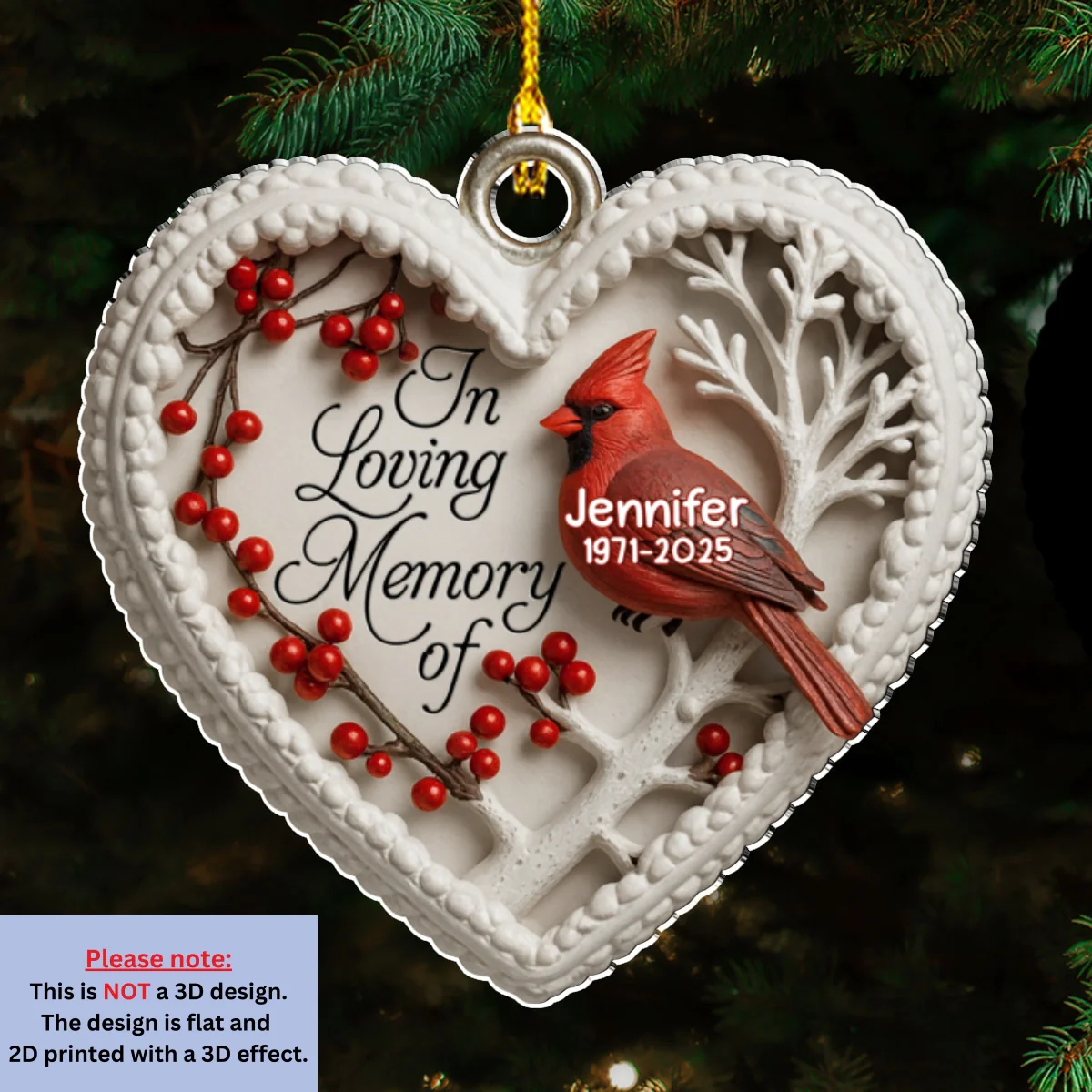 In Loving Memory Of You - Personalized Custom Acrylic Ornament - Image 6