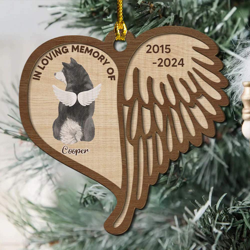 In Loving Memory - Personalized Custom 2-layered Wood Ornament - Image 3