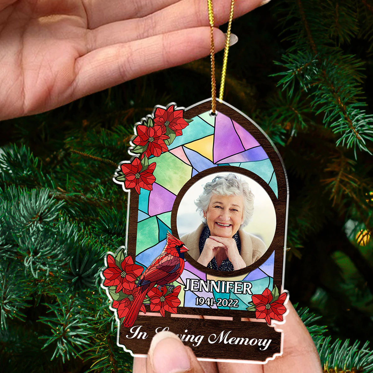 In Loving Memory - Personalized Custom Acrylic Ornament - Image 3