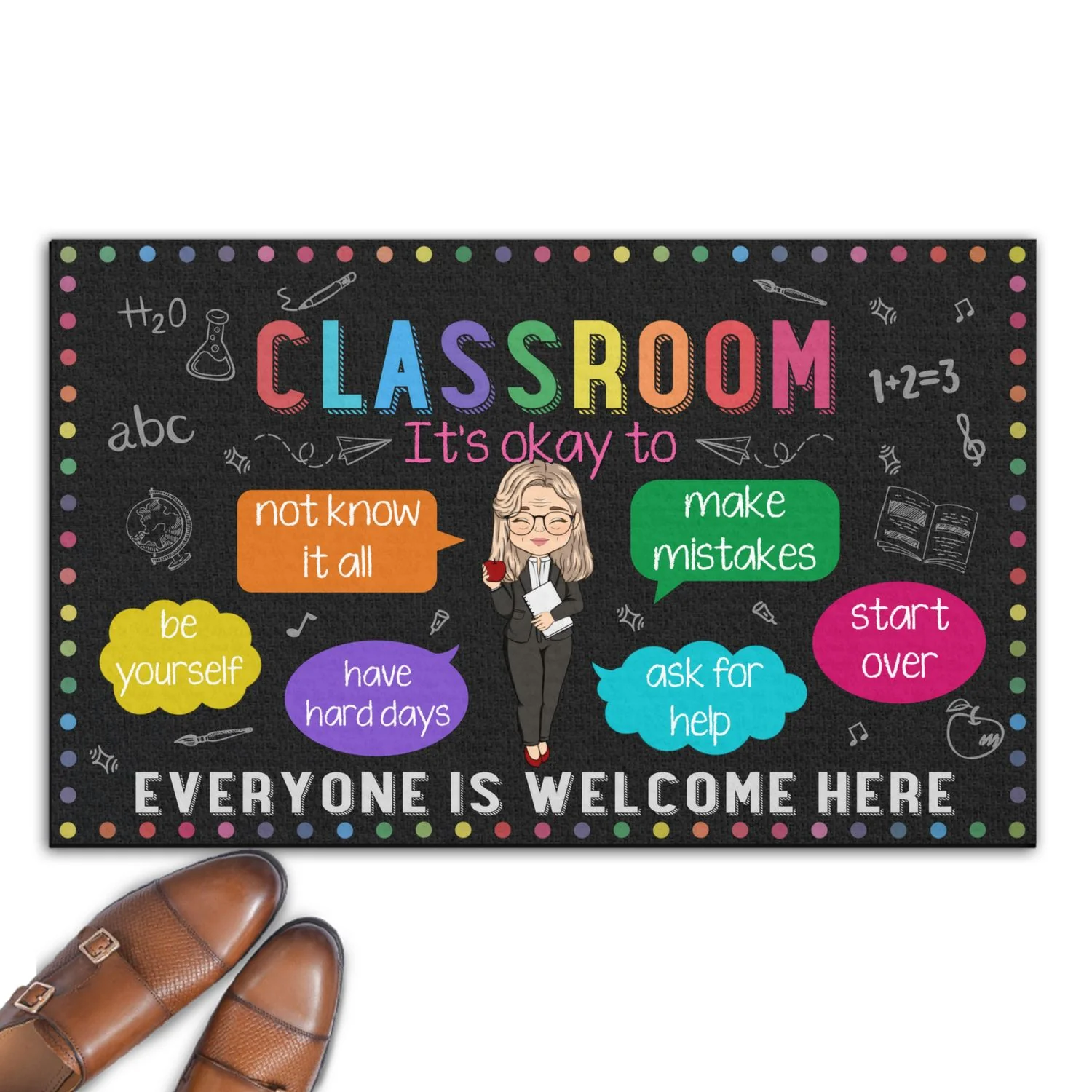 In My Classroom Everything Is Okay - Personalized Custom Doormat - Image 7