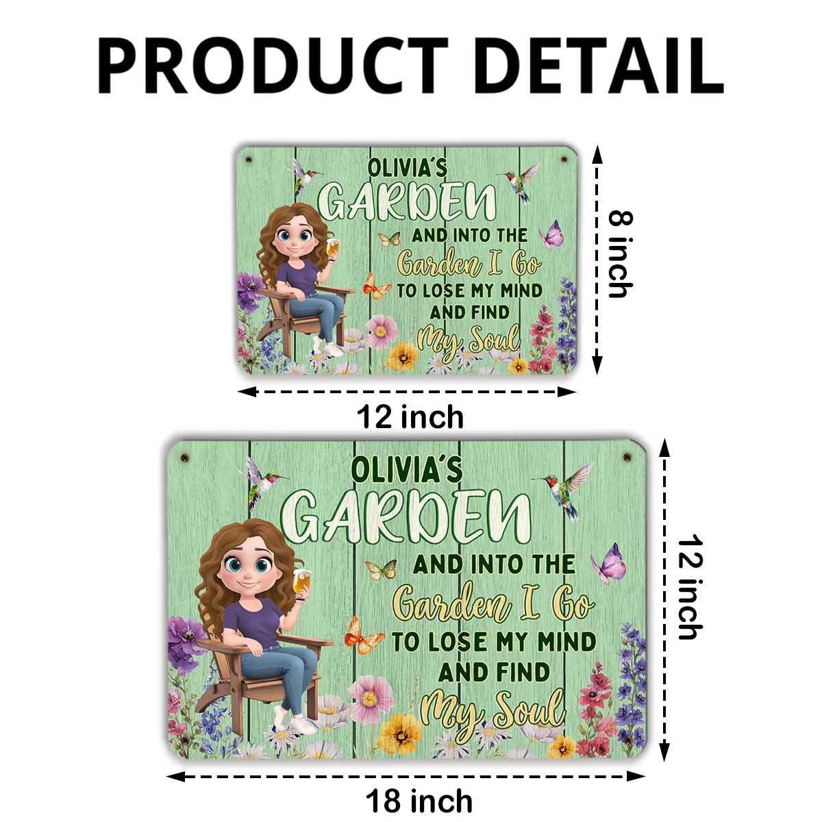 In My Garden - Personalized Custom Metal Sign - Image 5