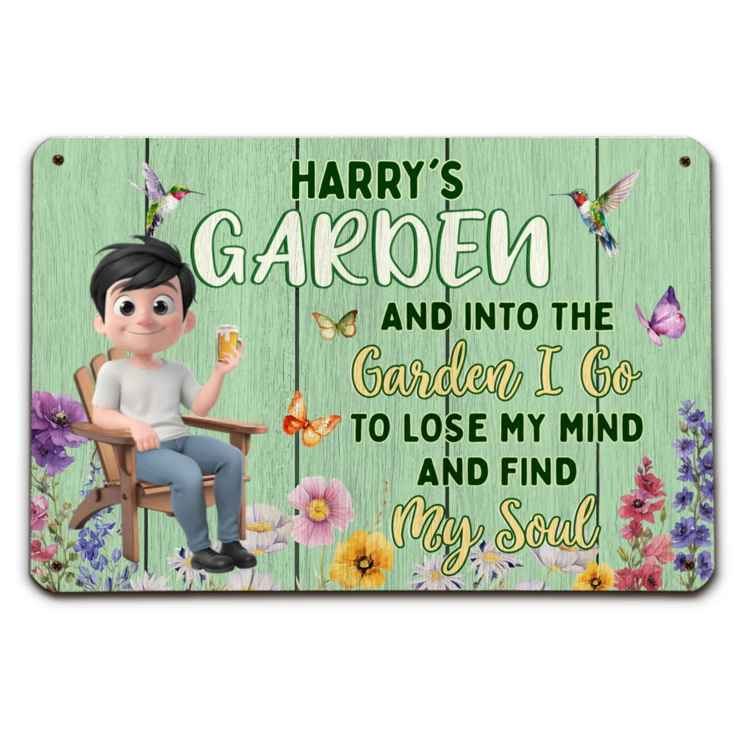 In My Garden - Personalized Custom Metal Sign - Image 6