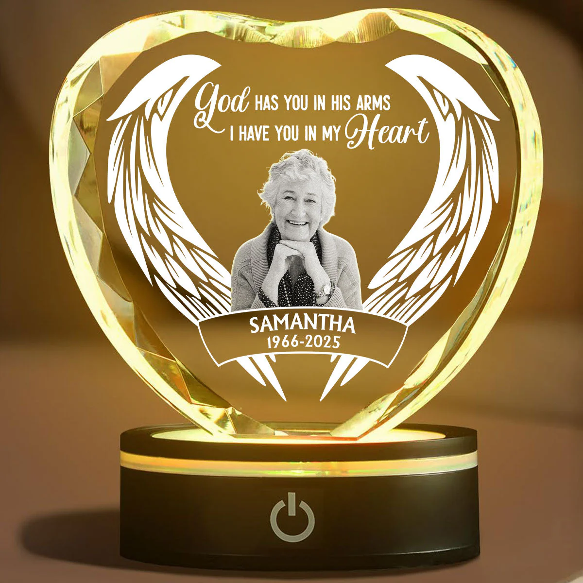In My Heart Forever - Personalized Custom Crystal Led Light - Image 2