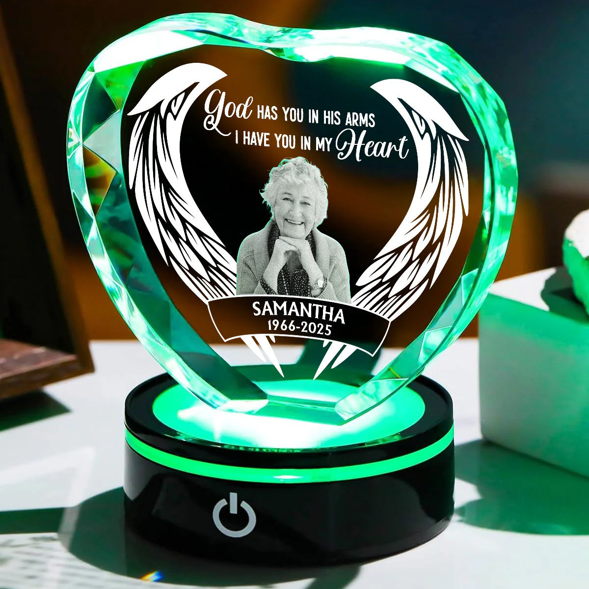 In My Heart Forever - Personalized Custom Crystal Led Light - Image 3