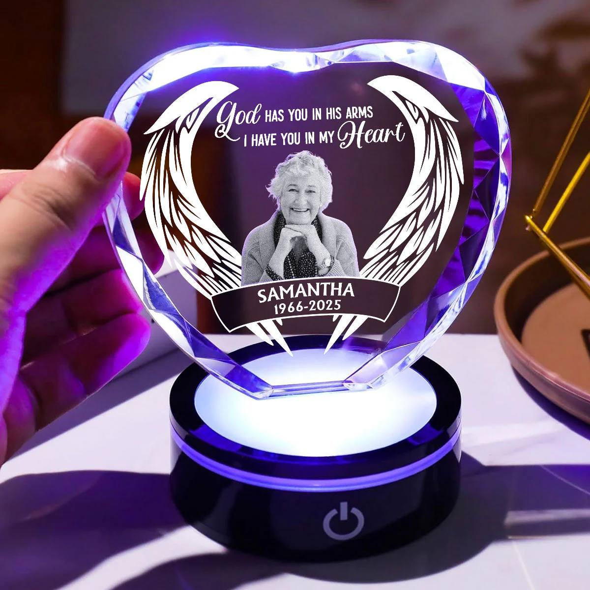 In My Heart Forever - Personalized Custom Crystal Led Light - Image 4