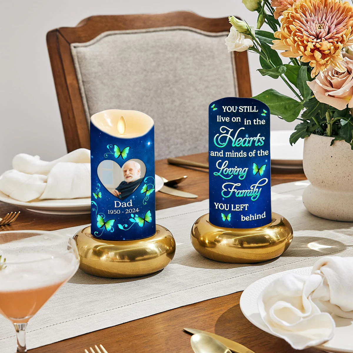 In My Heart Forever - Personalized Custom LED Candle - Image 2