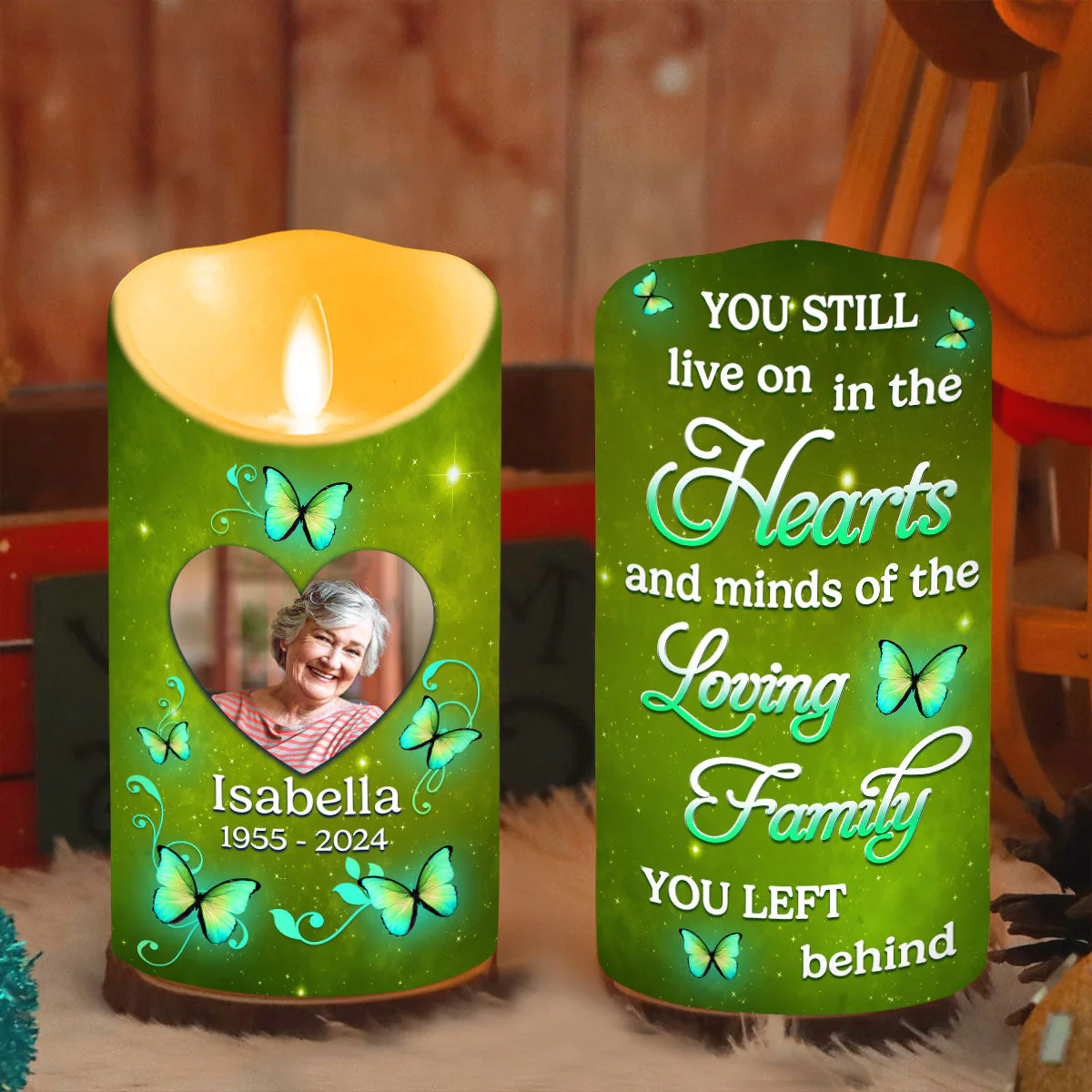 In My Heart Forever - Personalized Custom LED Candle - Image 3